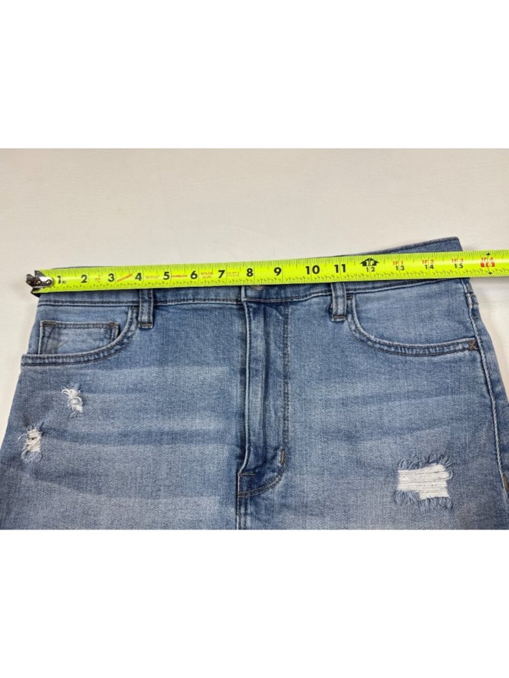 Hudson Vivid Mini Denim Skirt Ripped Distressed Frayed Hem Size 26 (Y552) - Picture 5 of 9
